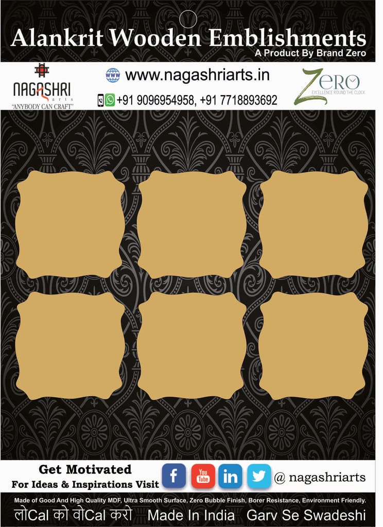 Brand Zero MDF Wonky Coasters - Pack of 6 Pcs