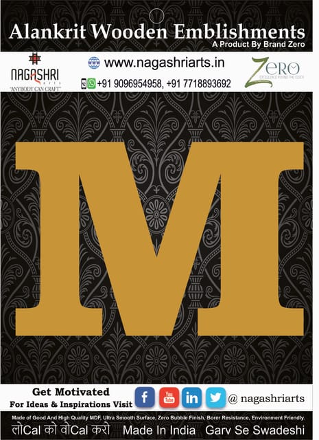 Brand Zero Alphabets, Numbers, Monograms - Upper Case M - CLBBT Font - Select Your Preference