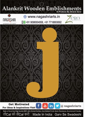 Brand Zero Alphabets, Numbers, Monograms - Lower Case J - CLBBT Font - Select Your Preference