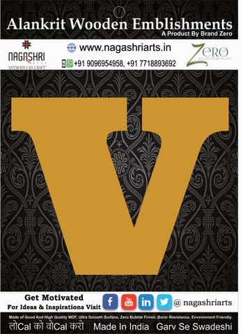 Brand Zero Alphabets, Numbers, Monograms - Lower Case V - CLBBT Font - Select Your Preference