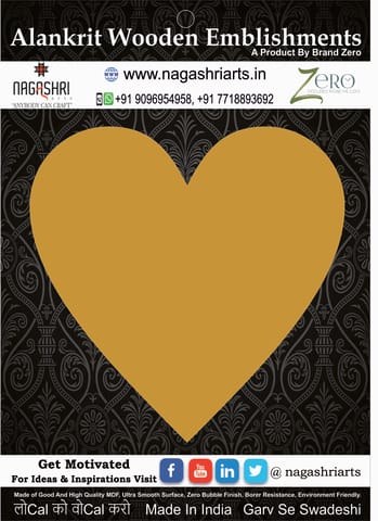 Brand Zero MDF Heart Plaques - Select Your Preference Of Size & Thickness
