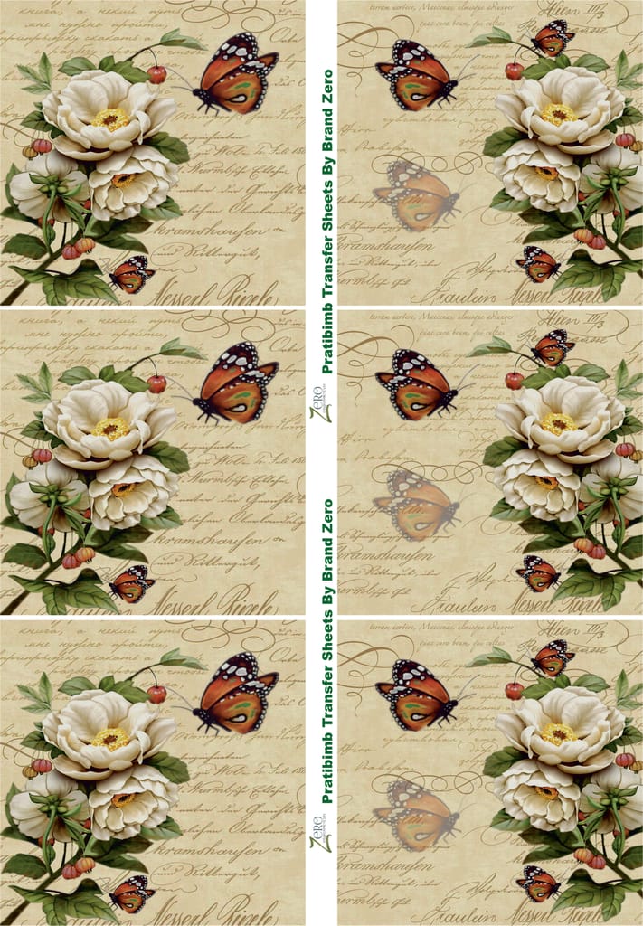 Brand Zero Pratibimb Transfer Sheets - Vintage Floral