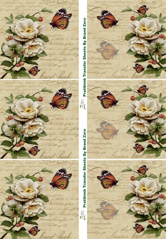 Brand Zero Pratibimb Transfer Sheets - Vintage Floral