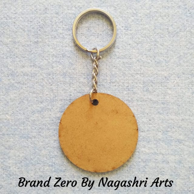 Brand Zero MDF Key Chain Round Design - Select Your preferred Size & Thickness