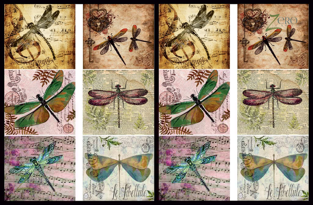Brand Zero Luxury Speciality Decoupage Paper - Dragonflies