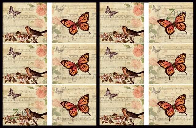 Brand Zero Luxury Speciality Decoupage Paper - Bird & Butterfly
