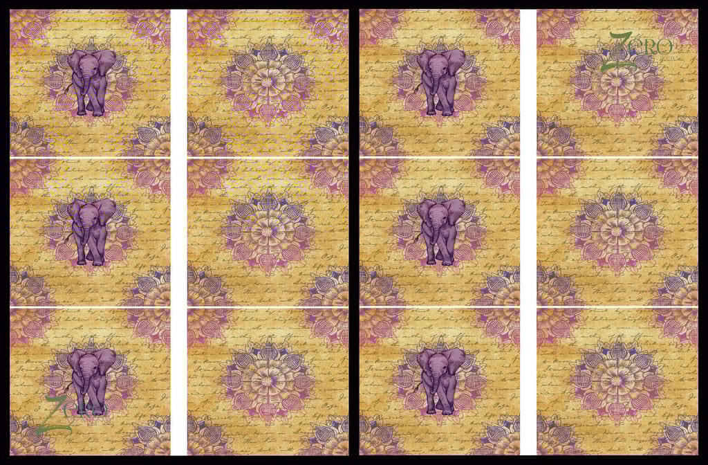 Brand Zero Luxury Speciality Decoupage Paper - Ethnic Elephant 2  Tiles