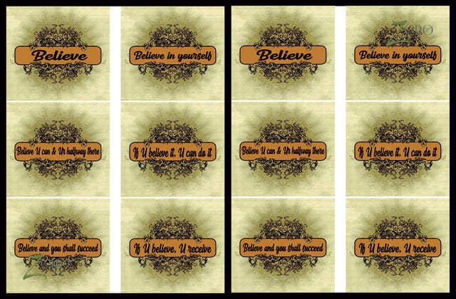 Brand Zero Luxury Speciality Decoupage Paper - Believe Quotes 1 Tiles