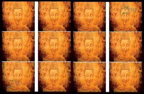 Brand Zero Luxury Speciality Decoupage Paper- Buddha Face Bright Brown Tiles