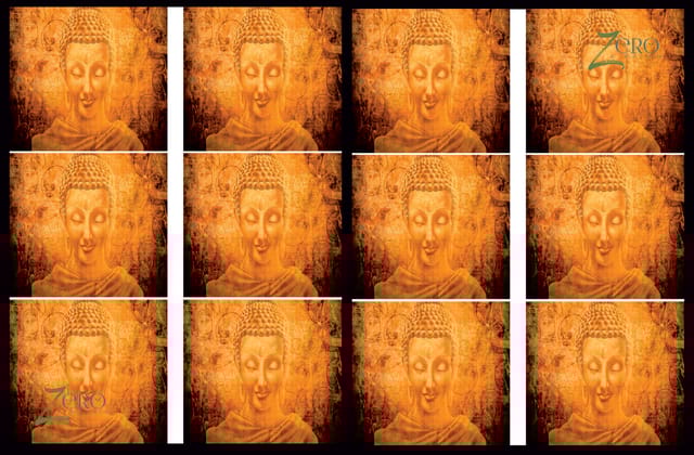 Brand Zero Luxury Speciality Decoupage Paper- Buddha Face Bright Brown Tiles