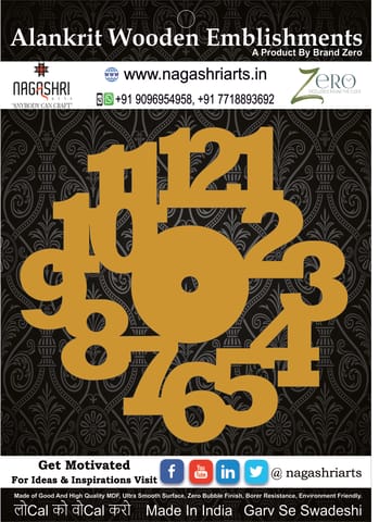 Brand Zero MDF Circular Number Welded Clock Base- 12 Inches Diameter