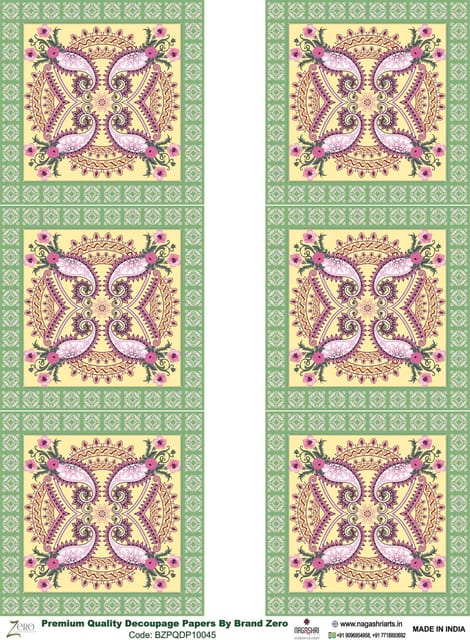 Brand Zero Premium Quality Decoupage Paper Pack of Two - Design Code: BZPQDP10045
