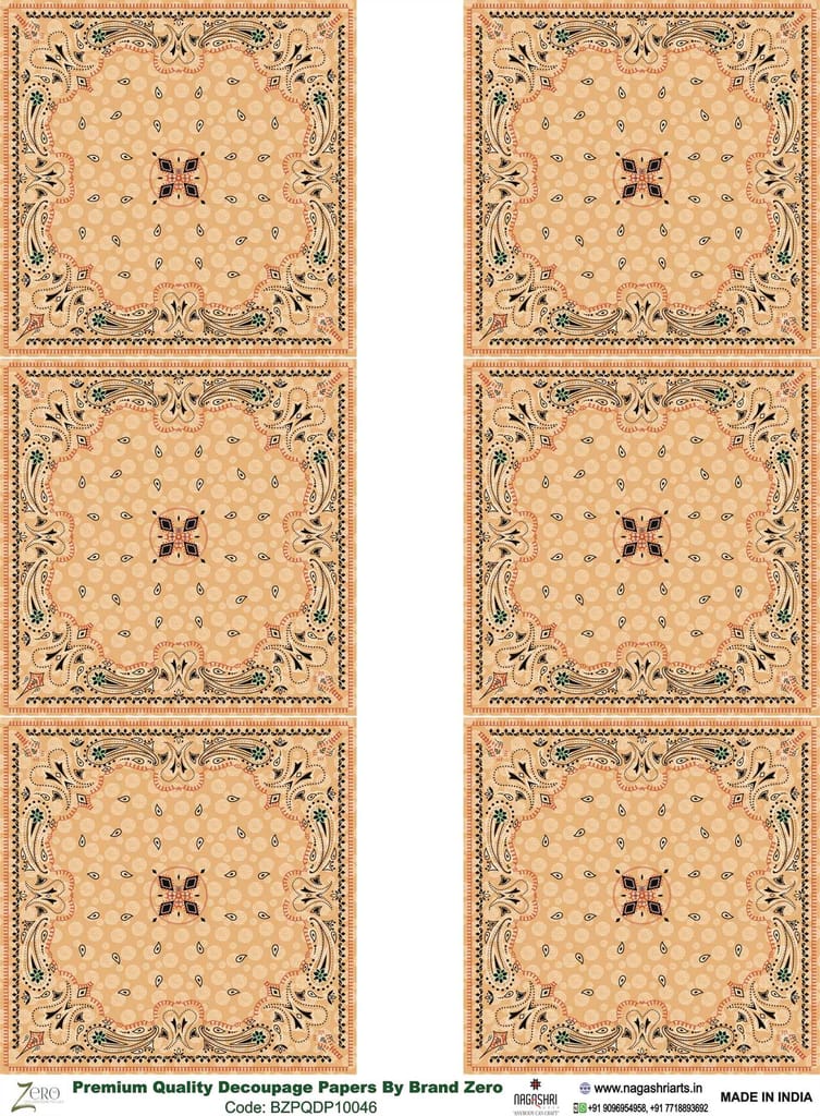 Brand Zero Premium Quality Decoupage Paper Pack of Two - Design Code: BZPQDP10046