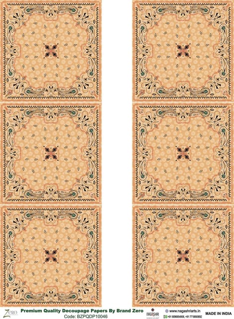 Brand Zero Premium Quality Decoupage Paper Pack of Two - Design Code: BZPQDP10046
