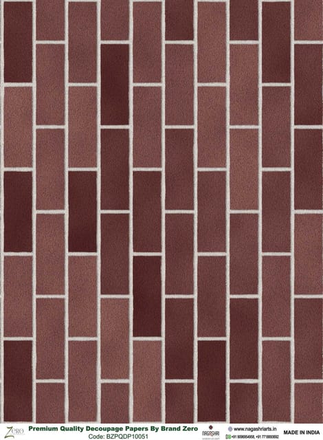 Brand Zero Premium Quality Decoupage Paper Pack of Two - Design Code: BZPQDP10051
