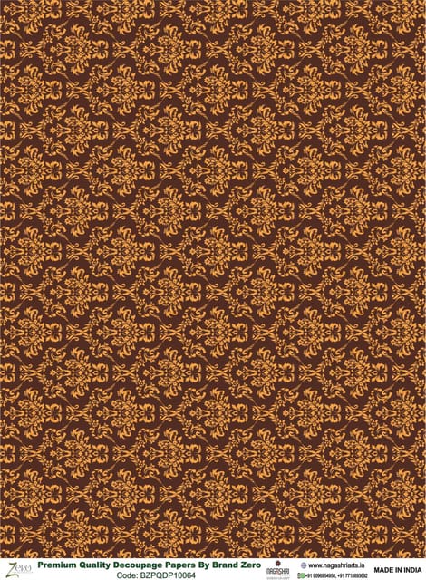 Brand Zero Premium Quality Decoupage Paper Pack of Two - Design Code: BZPQDP10064