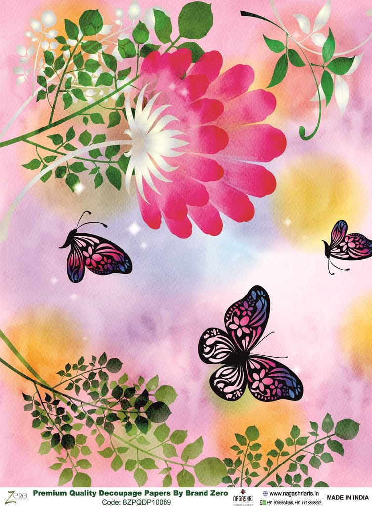 Brand Zero Premium Quality Decoupage Paper Pack of Two - Design Code: BZPQDP10069