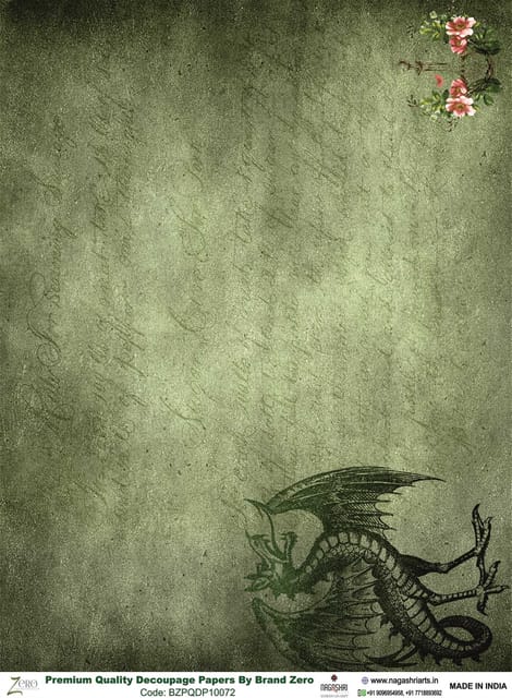 Brand Zero Premium Quality Decoupage Paper Pack of Two - Design Code: BZPQDP10072
