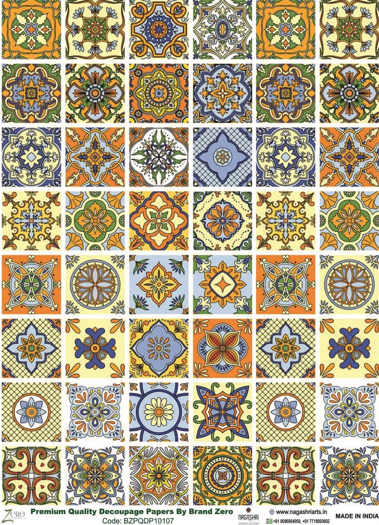 Brand Zero Premium Quality Decoupage Paper Pack of Two - Design Code: BZPQDP10107