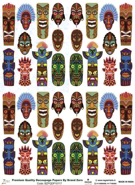 Brand Zero Premium Quality Decoupage Paper Pack of Two - Design Code: BZPQDP10117