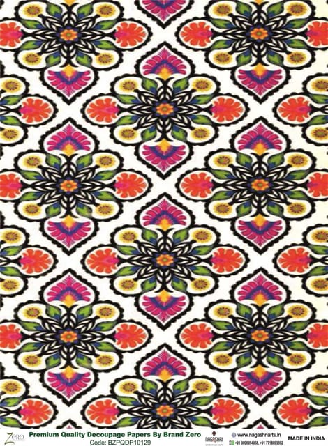 Brand Zero Premium Quality Decoupage Paper Pack of Two - Design Code: BZPQDP10129