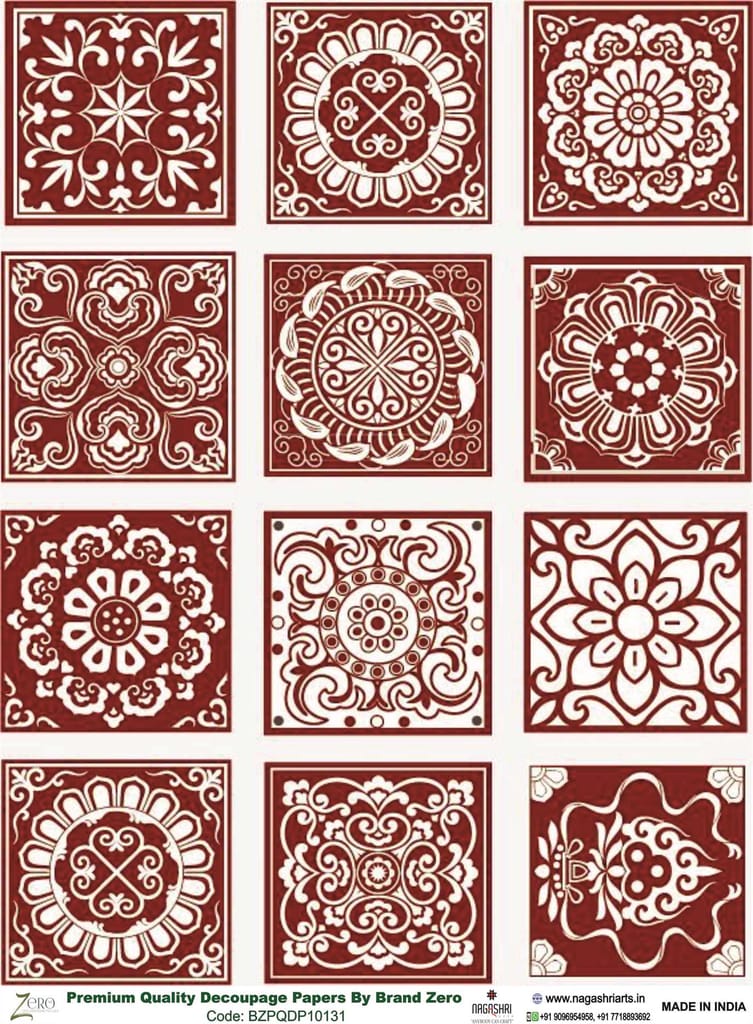 Brand Zero Premium Quality Decoupage Paper Pack of Two - Design Code: BZPQDP10131