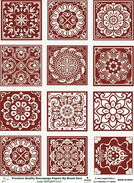 Brand Zero Premium Quality Decoupage Paper Pack of Two - Design Code: BZPQDP10131