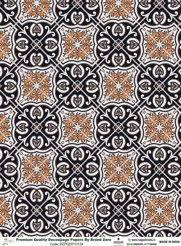 Brand Zero Premium Quality Decoupage Paper Pack of Two - Design Code: BZPQDP10134
