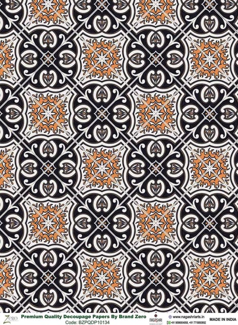 Brand Zero Premium Quality Decoupage Paper Pack of Two - Design Code: BZPQDP10134