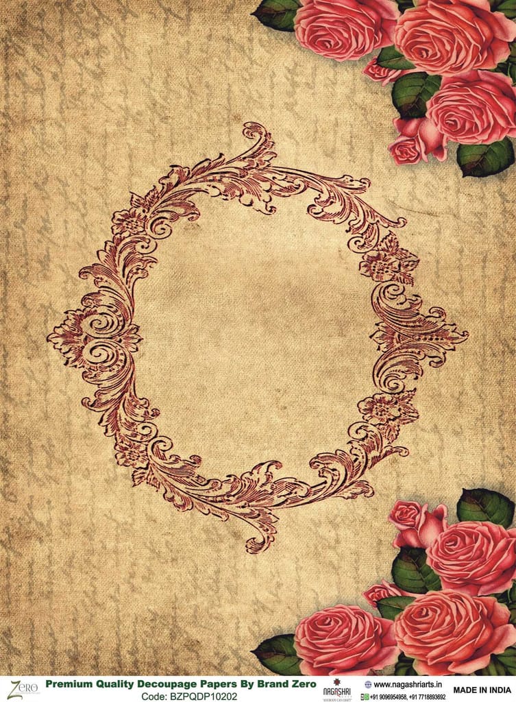 Brand Zero Premium Quality Decoupage Paper Pack of Two - Design Code: BZPQDP10202