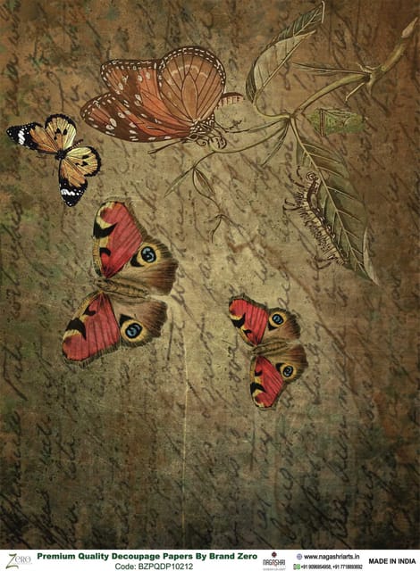 Brand Zero Premium Quality Decoupage Paper Pack of Two - Design Code: BZPQDP10212