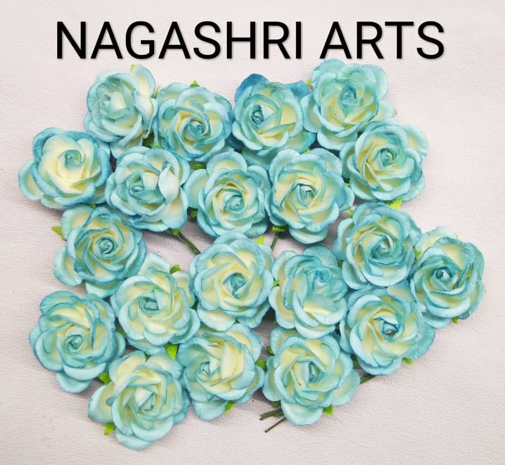Brand Zero Mullburry flowers - Blue Color - Pack of 5 pcs