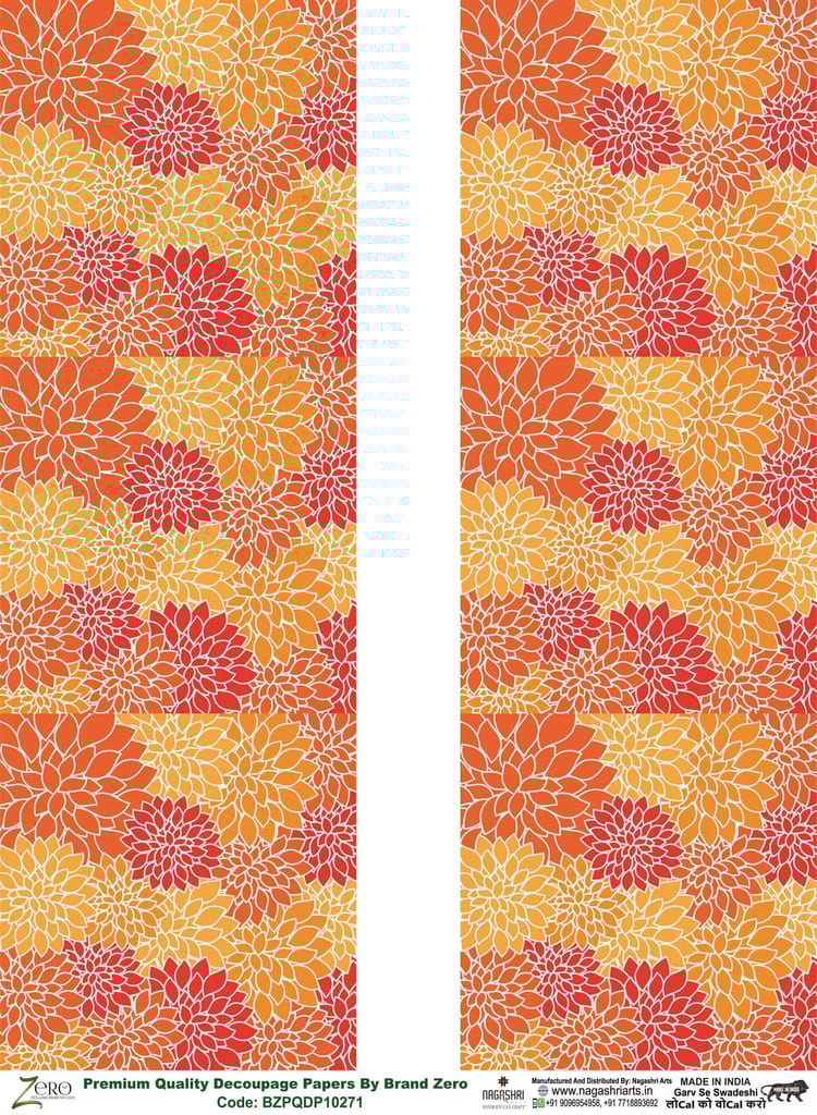 Brand Zero Premium Quality Decoupage Paper Pack of Two - Design Code: BZPQDP10271