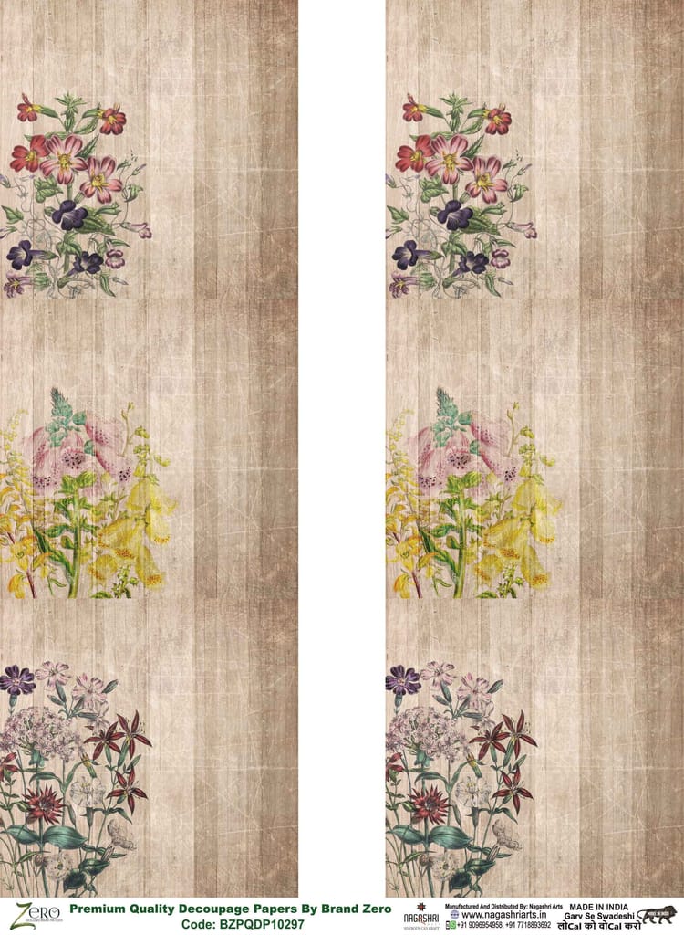 Brand Zero Premium Quality Decoupage Paper Pack of Two - Design Code: BZPQDP10297