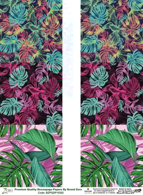 Brand Zero Premium Quality Decoupage Paper Pack of Two - Design Code: BZPQDP10302