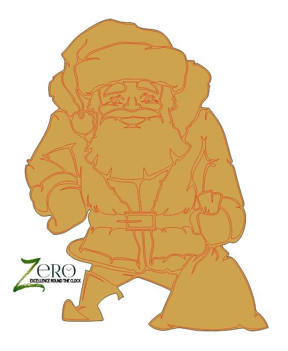 Brand Zero Pre Marked MDF Base - Santa Claus Design 5 - Select Your Preference Of Size & Thickness