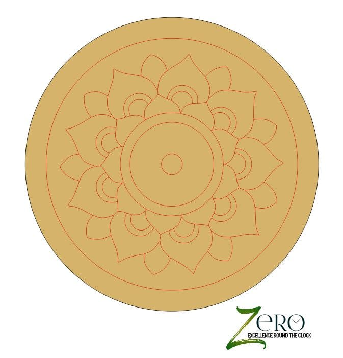 Brand Zero Pre Marked MDF Base - Mandala Design 12 - Select Your Preference Of Size & Thickness