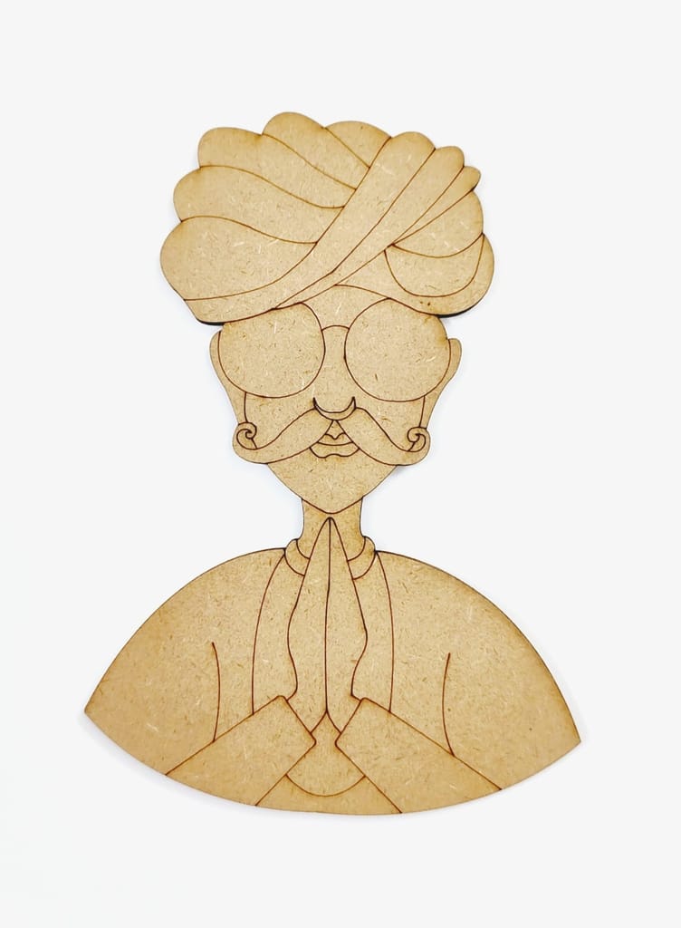 Brand Zero Pre Marked MDF Base - Turban Man Design 2 - Select Your Preference Of Size & Thickness