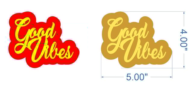 Brand Zero MDF Double Layered Quotes Fridge Magnet Design - Good Vibes