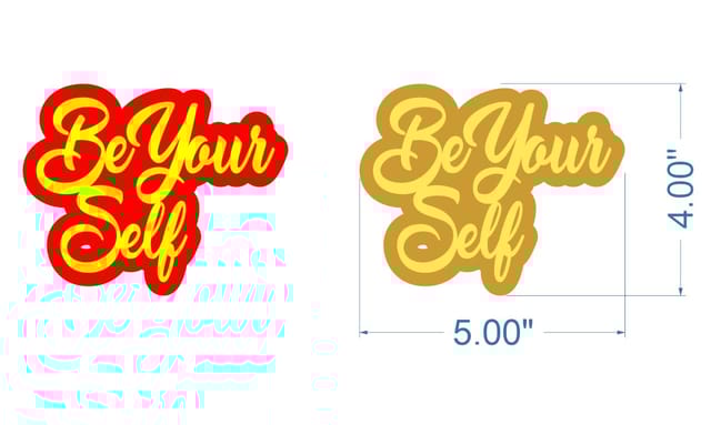 Brand Zero MDF Double Layered Quotes Fridge Magnet Design - Be Your Self