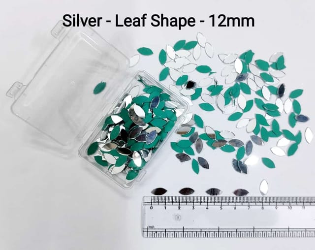 Silver Mirror Cutouts for Lippan Art - Leaf / Eye Shape - 12mm - Select Your Quantity