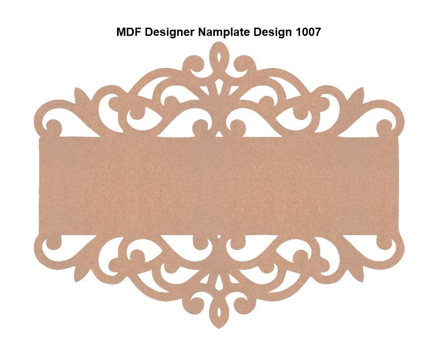 Brand Zero MDF Designer Name Plate Base - Design 1007 - Select Your Preference Of Size & Thickness
