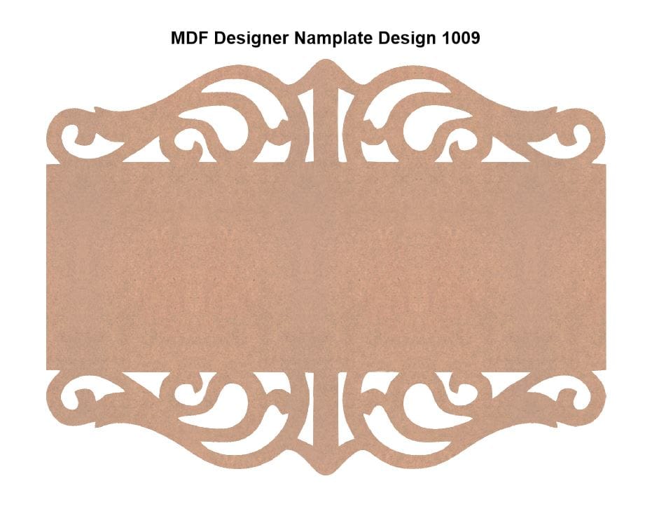 Brand Zero MDF Designer Name Plate Base - Design 1009 - Select Your Preference Of Size & Thickness