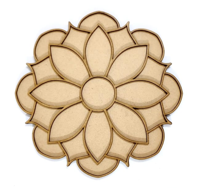 Brand Zero Double Layer MDF Rangoli Base - Design 1003 - Select Your Preference Of Size & Thickness