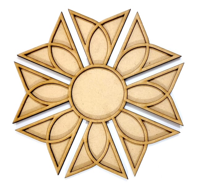 Brand Zero Double Layer MDF Rangoli Base - Design 1004 - Select Your Preference Of Size & Thickness