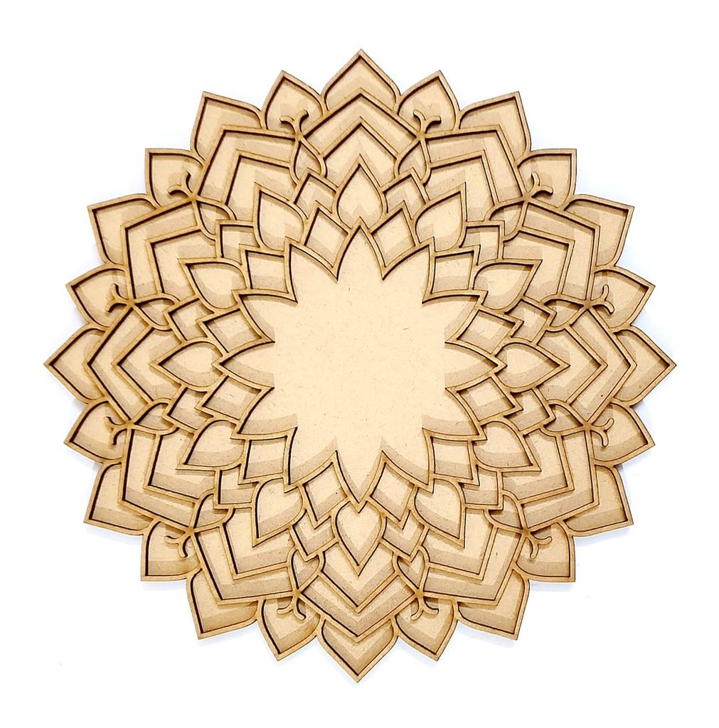 Brand Zero Double Layer MDF Rangoli Base - Design 1010 - Select Your Preference Of Size & Thickness