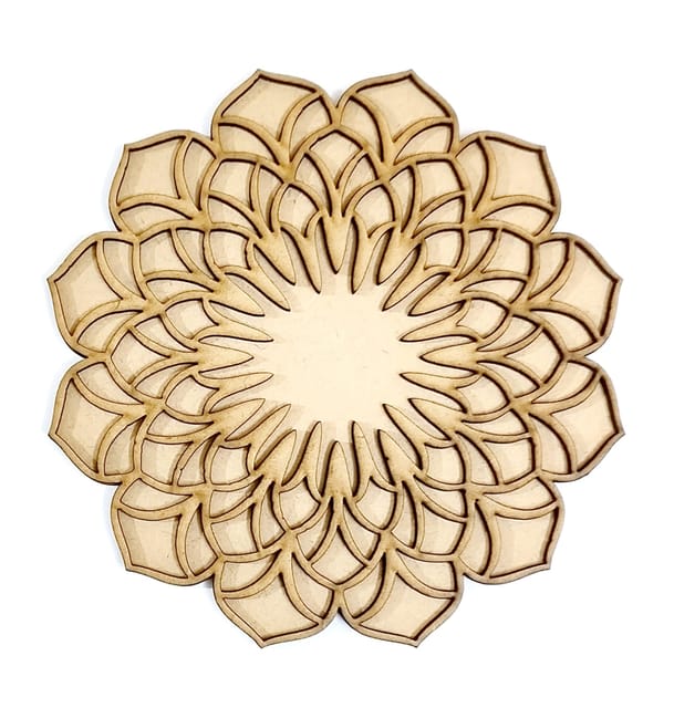 Brand Zero Double Layer MDF Rangoli Base - Design 1031 - Select Your Preference Of Size & Thickness
