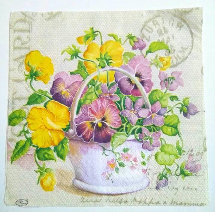 Decoupage Napkin/ Tissue Papers - 33cm by 33cm - Floral Bouquet
