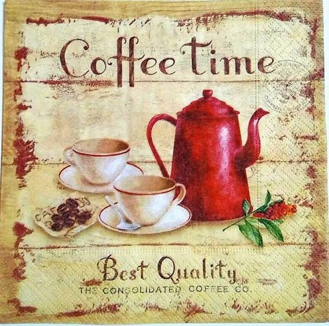 Decoupage Napkin/ Tissue Papers - 33cm by 33cm - Coffee 1