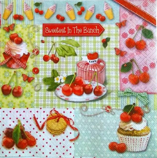 Decoupage Napkin/ Tissue Papers -  33cm by 33cm - Berries